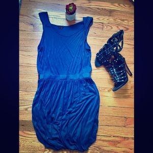 Theory | Blue Asymmetrical Bubble Skirt Dress